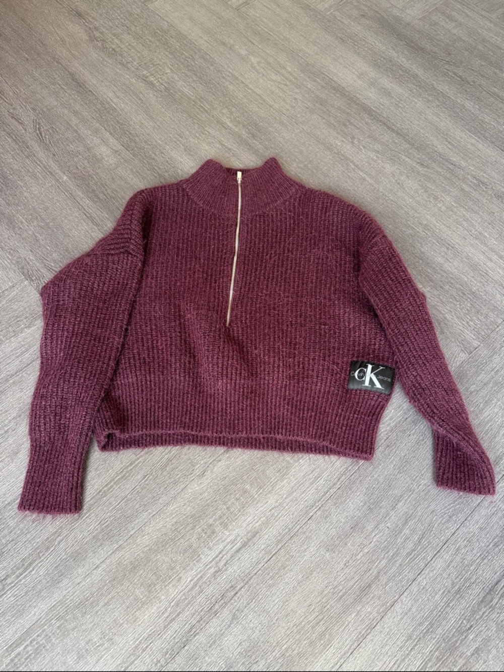 Calvin Klein Women's Wine Half-Zip Sweater